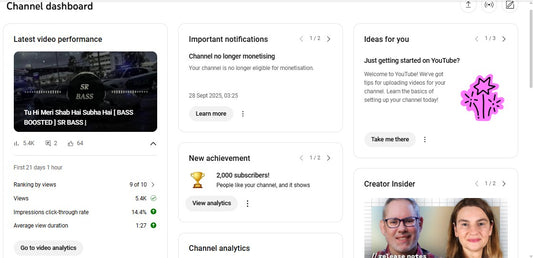 ✅ 2K+ Subscribers | ✅ 690K+ Lifetime Views | SR BASS