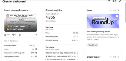 Monetization : Yes ✅ | ✅ 4K+ Subscribers | ✅ 909K+ Lifetime Views | SA Study Zone