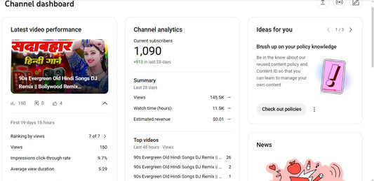 Monetization : Yes ✅ | ✅ 1K+ Subscribers | ✅ 172K+ Lifetime Views | Dj Viral Studio