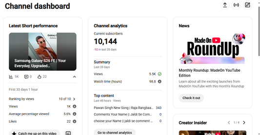 ✅ 10K+ Subscribers | ✅ 3.4M+ Lifetime Views | Anand Kushwaha