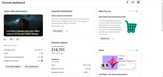 Monetization : Yes ✅ | ✅ 218K+ Subscribers | ✅ 90M+ Lifetime Views | Coin Films