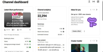 Monetization : Yes ✅ | ✅ 22K+ Subscribers | ✅ 22M+ Lifetime Views | ✅ VL talk Marathi