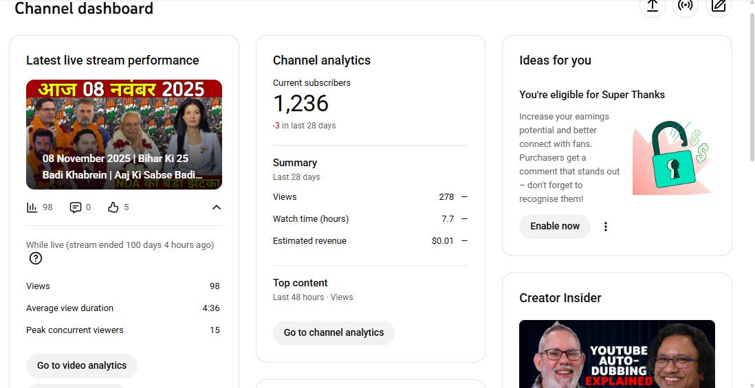 Monetization : Yes ✅ | ✅ 1K+ Subscribers | ✅ 207K+ Lifetime Views | MK Adda