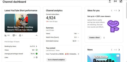 Monetization : Yes ✅ | ✅ USA audiance | ✅ 4.9K+ Subscribers | ✅ 1.6M+ Lifetime Views | ✅ Snippy Star